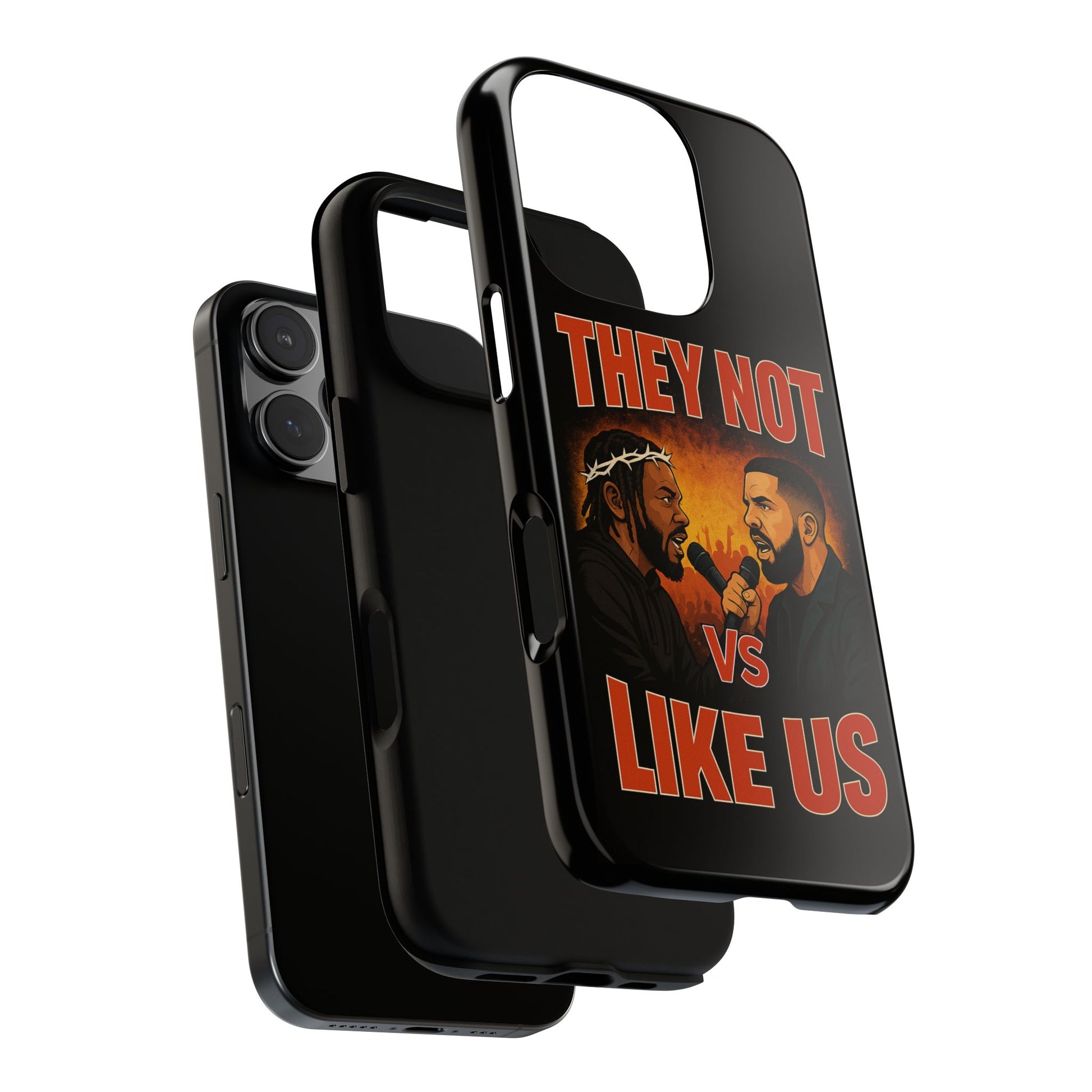 "Tough phone case, durable iPhone cover with funny design, perfect gift for Drake fans.