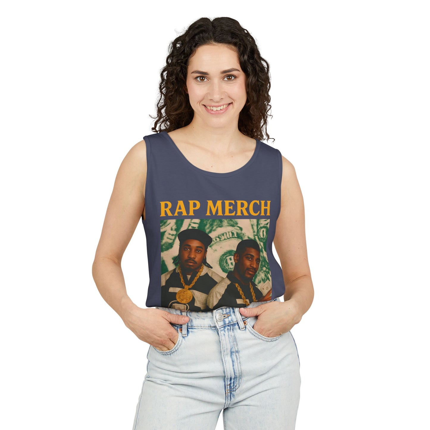 Rap Merch Garment-Dyed Tank Top - Unisex Music Apparel, Hip-Hop Fashion, Casual Summer Wear, Gift for Music Lovers, Festival Clothing