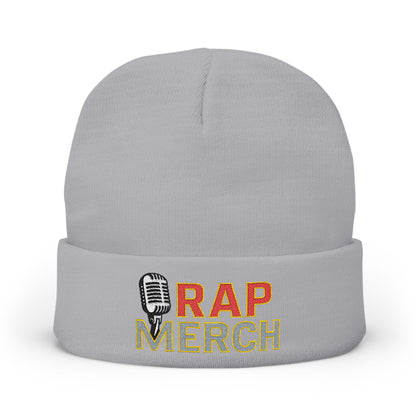 Rap Merch Embroidered Knit Beanie, Hip Hop Accessory, Music Lover Gift, Streetwear Fashion, Winter Warmth, Trendy Headwear