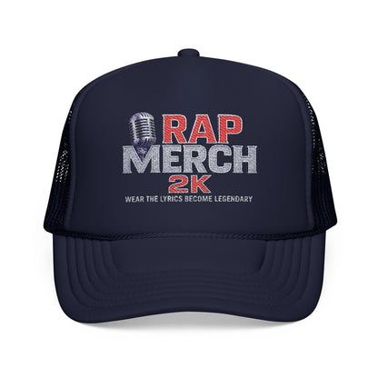 Embroidered Foam Trucker Hat | Retro Rap Merch Cap, Casual Outdoor Gear, Gift for Music Lovers, Streetwear Accessory