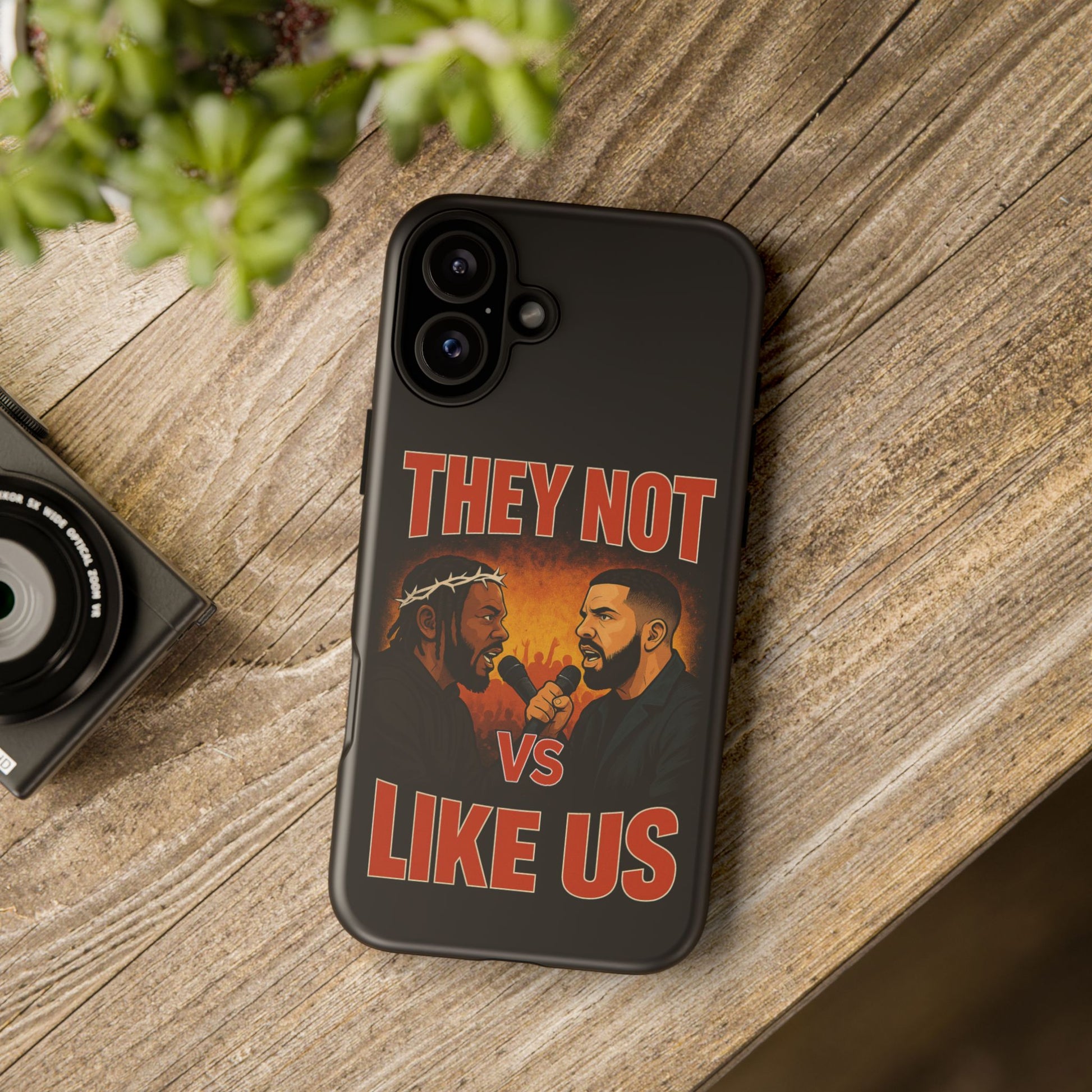 "Tough phone case, durable iPhone cover with funny design, perfect gift for Drake fans.