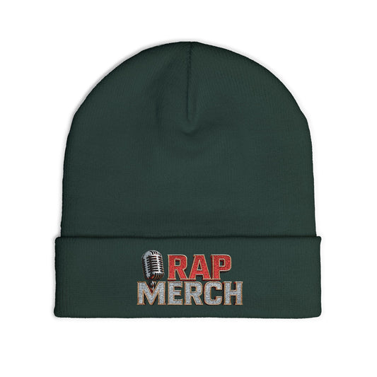 Rap Merch Embroidered Knit Beanie, Hip Hop Accessory, Music Lover Gift, Streetwear Fashion, Winter Warmth, Trendy Headwear