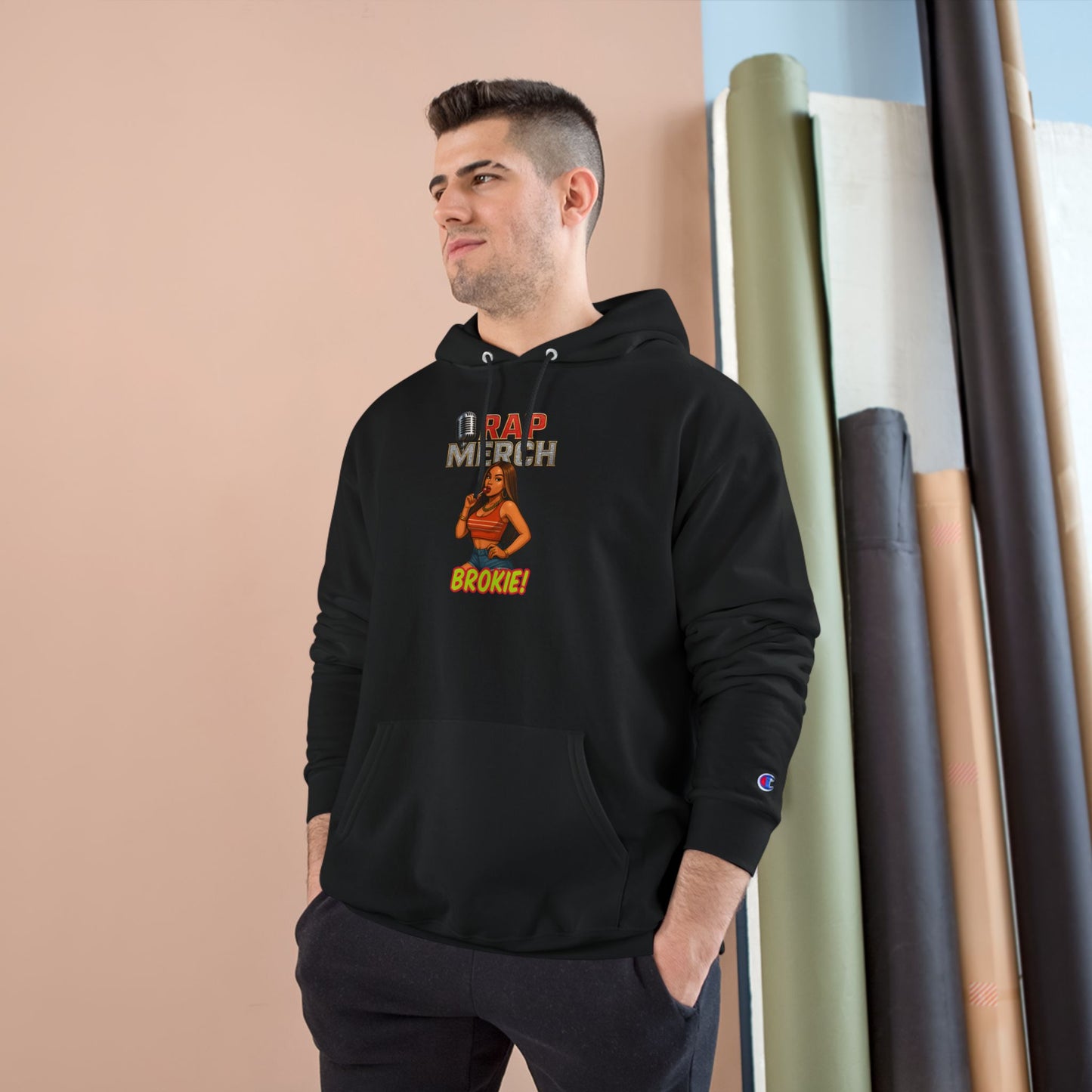 Rap Merch Champion Hoodie - Hip Hop Apparel, Cozy Streetwear, Music Lover Gift, Casual Style, Trendy Outfit