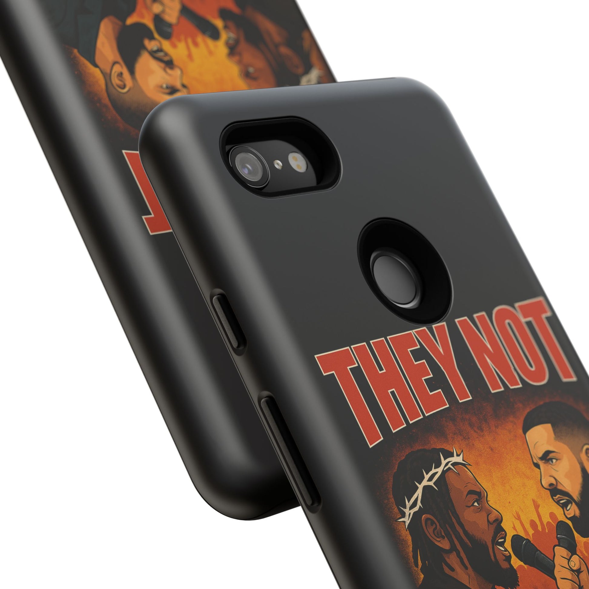 "Tough phone case, durable iPhone cover with funny design, perfect gift for Drake fans.