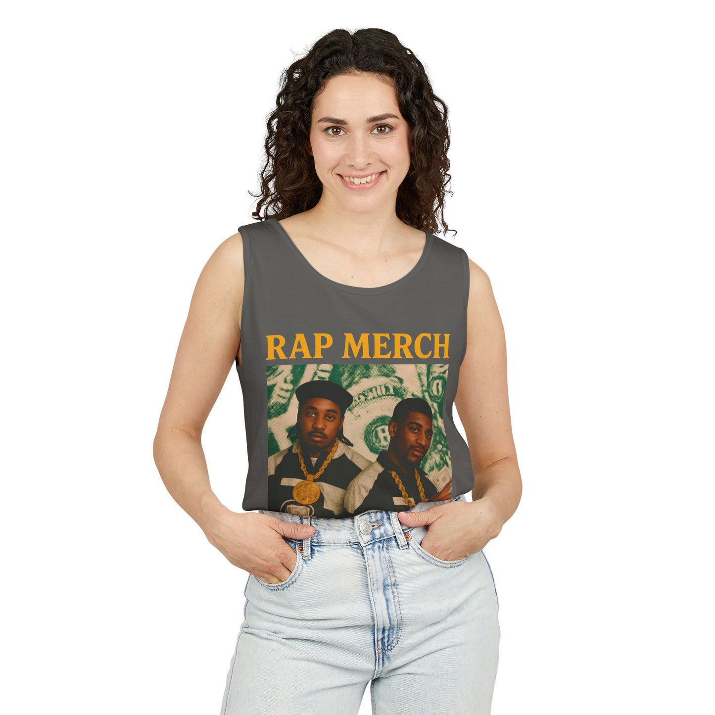 Rap Merch Garment-Dyed Tank Top - Unisex Music Apparel, Hip-Hop Fashion, Casual Summer Wear, Gift for Music Lovers, Festival Clothing