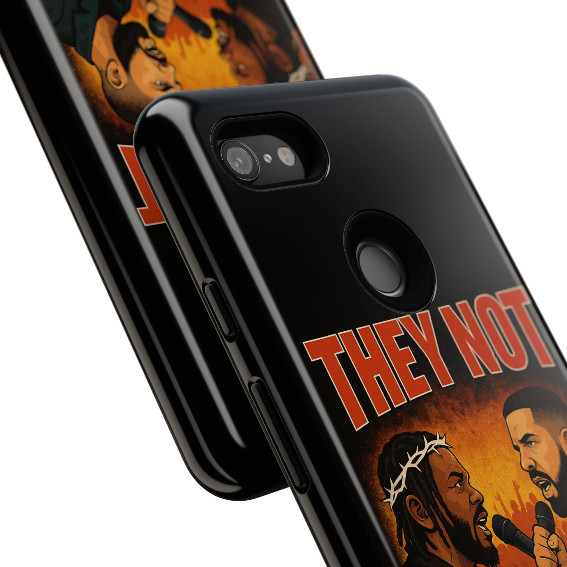 "Tough phone case, durable iPhone cover with funny design, perfect gift for Drake fans.
