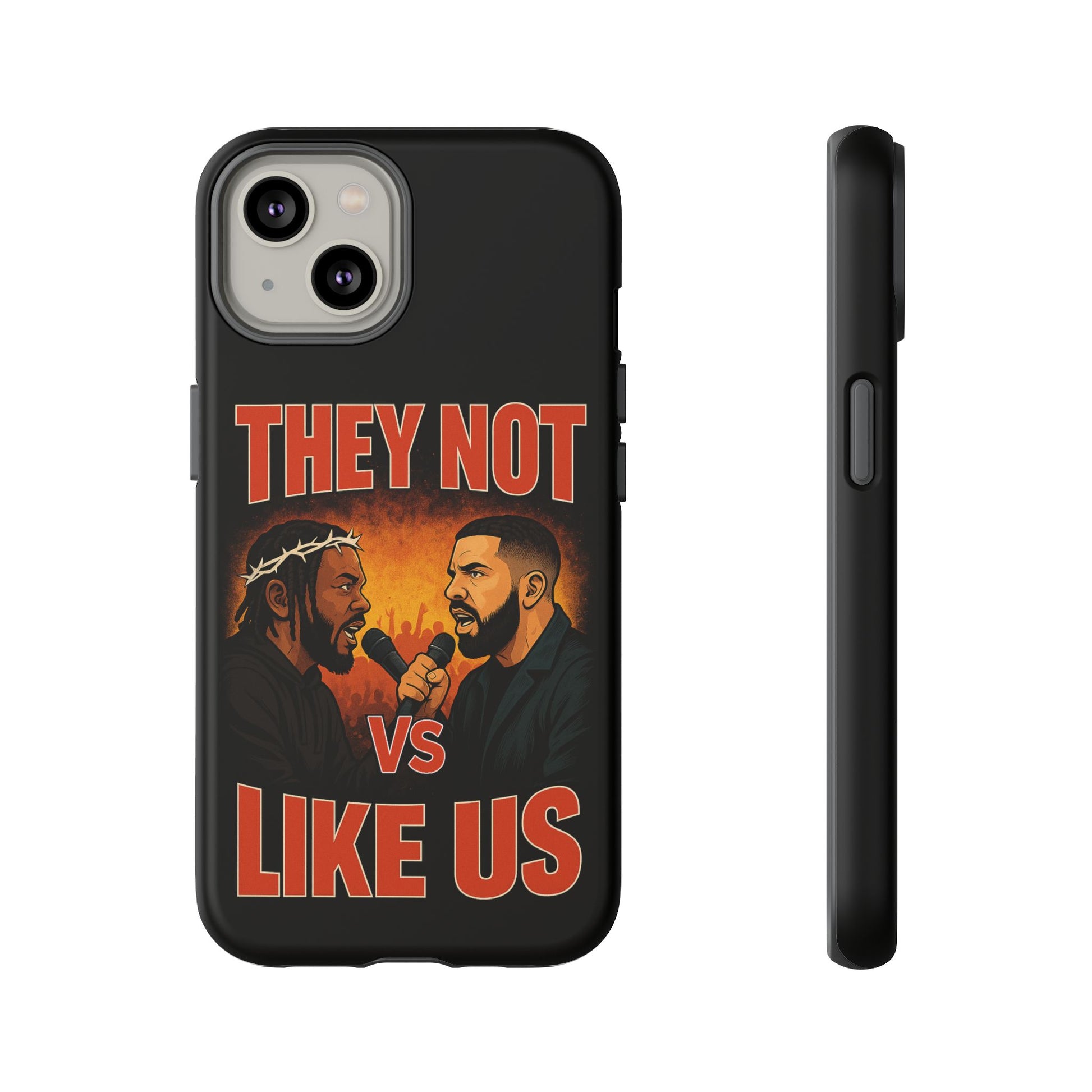 "Tough phone case, durable iPhone cover with funny design, perfect gift for Drake fans.