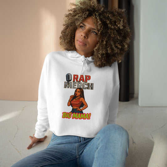 Rap Merch Crop Hoodie - Big Mama Design, Hip-Hop Fashion, Stylish Streetwear, Gift for Music Lovers, Summer Outfit