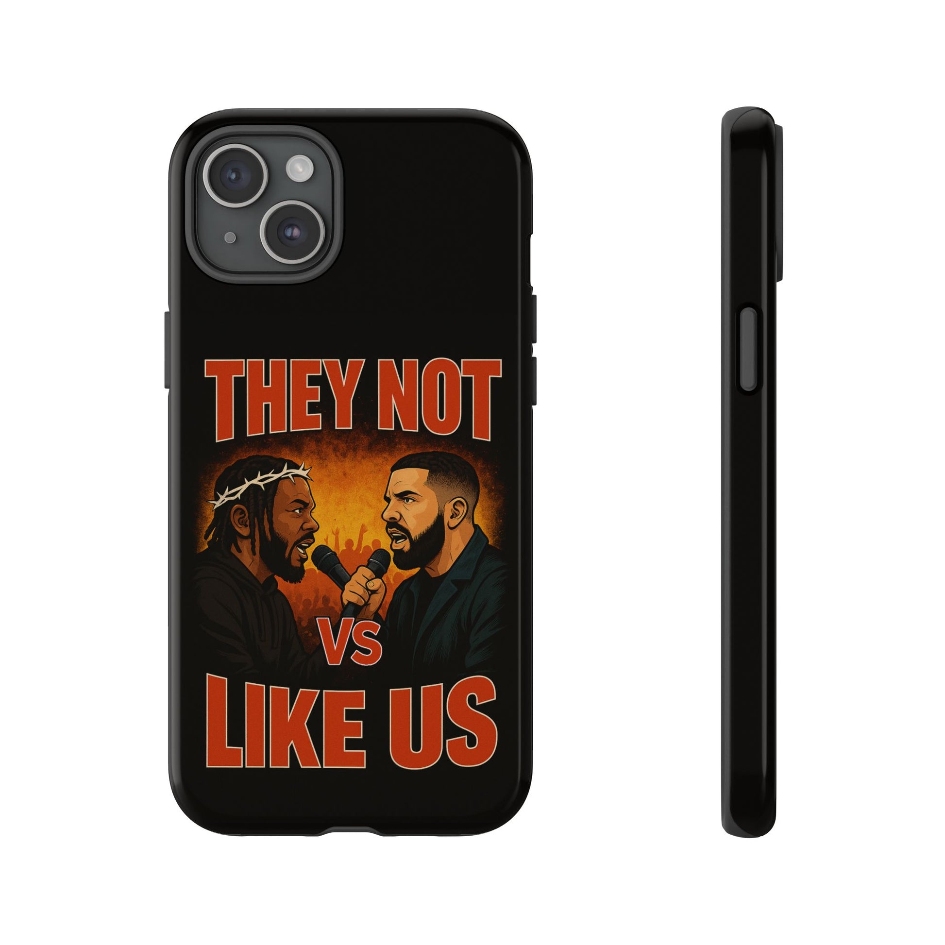 "Tough phone case, durable iPhone cover with funny design, perfect gift for Drake fans.