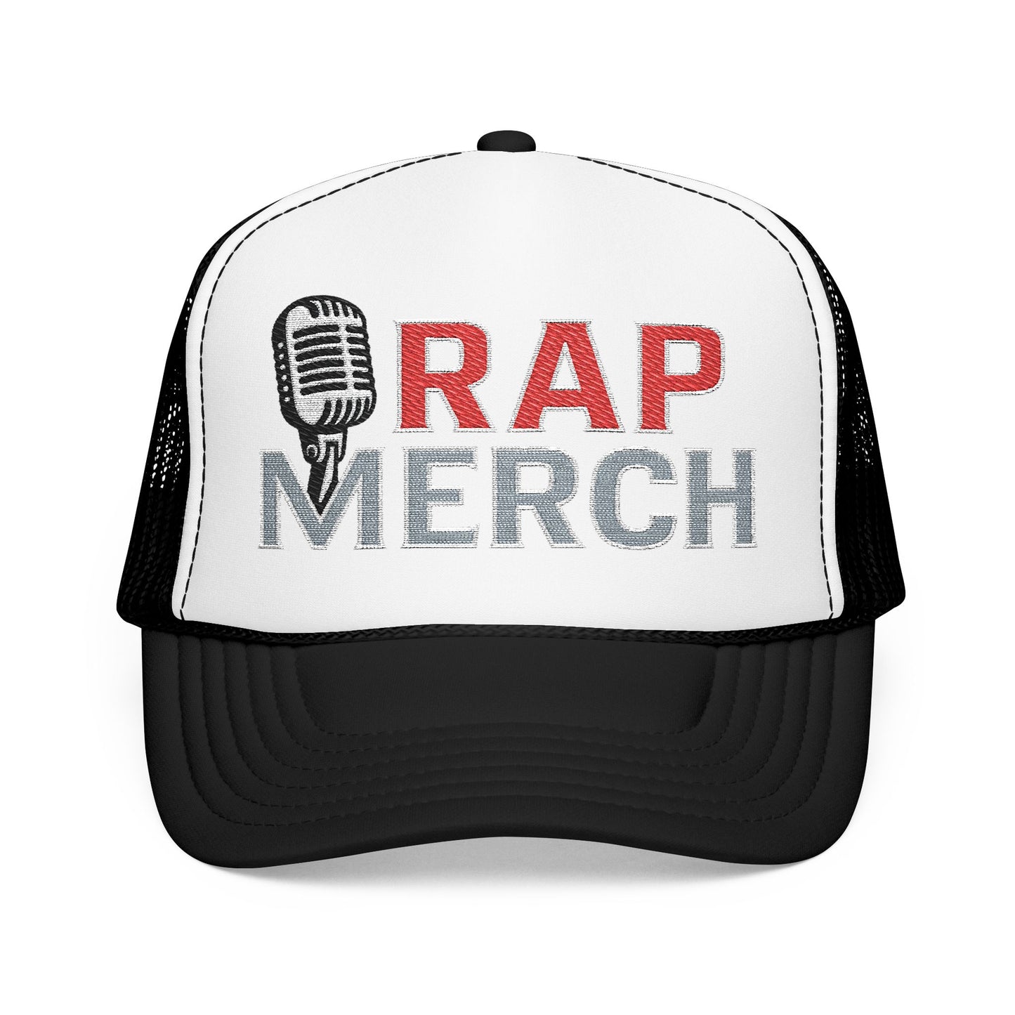Embroidered Foam Trucker Hat | Retro Rap Merch Cap, Casual Outdoor Gear, Gift for Music Lovers, Streetwear Accessory
