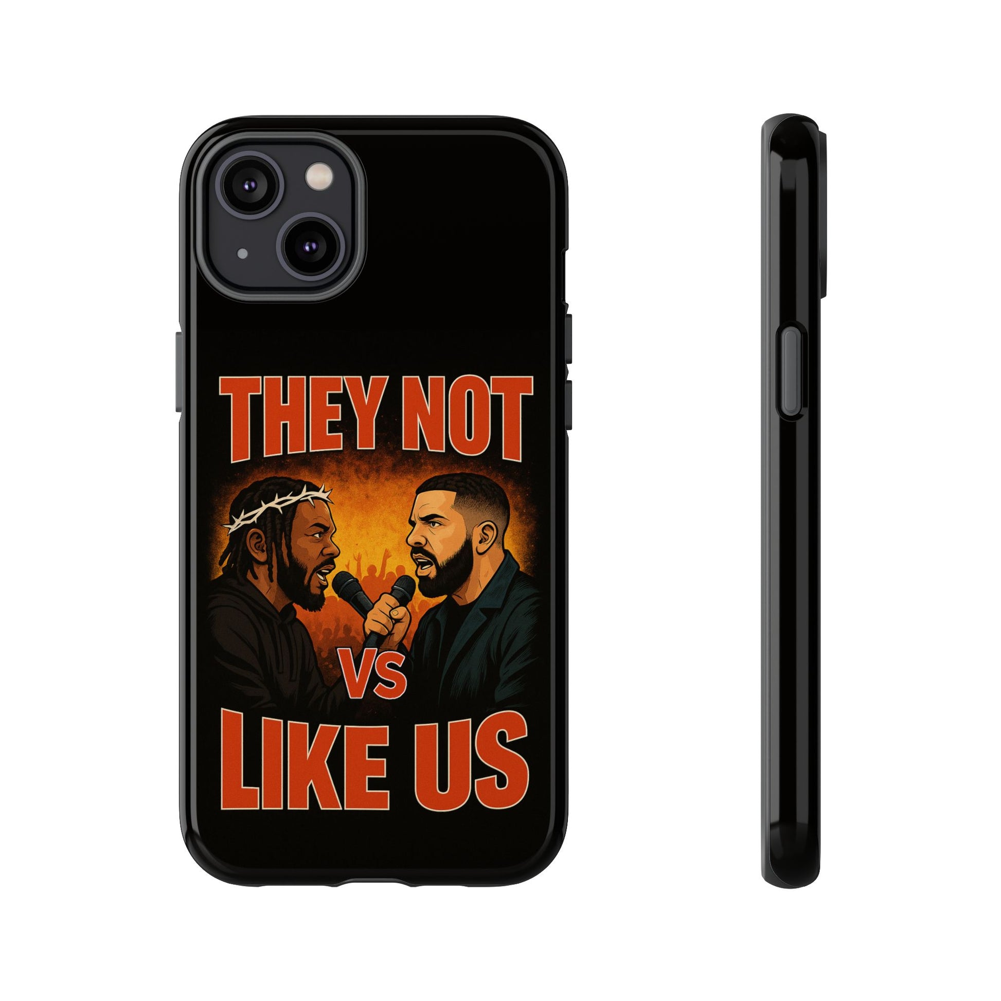 "Tough phone case, durable iPhone cover with funny design, perfect gift for Drake fans.