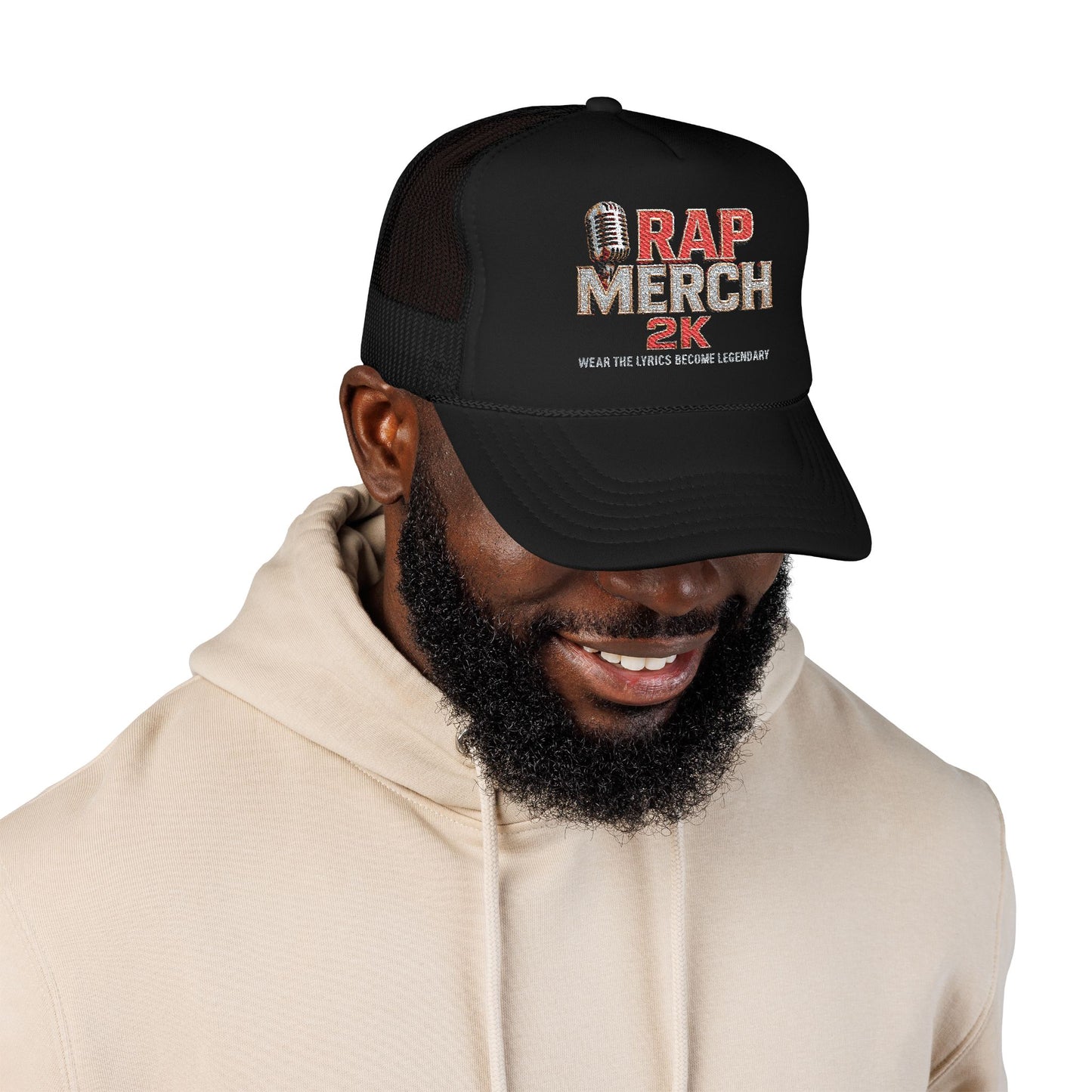 Rap Merch 2K Foam Trucker Hat | Embroidered Snapback Cap, Music Lover Gift, Hip-Hop Fashion, Street Style Accessory, Unique Headwear