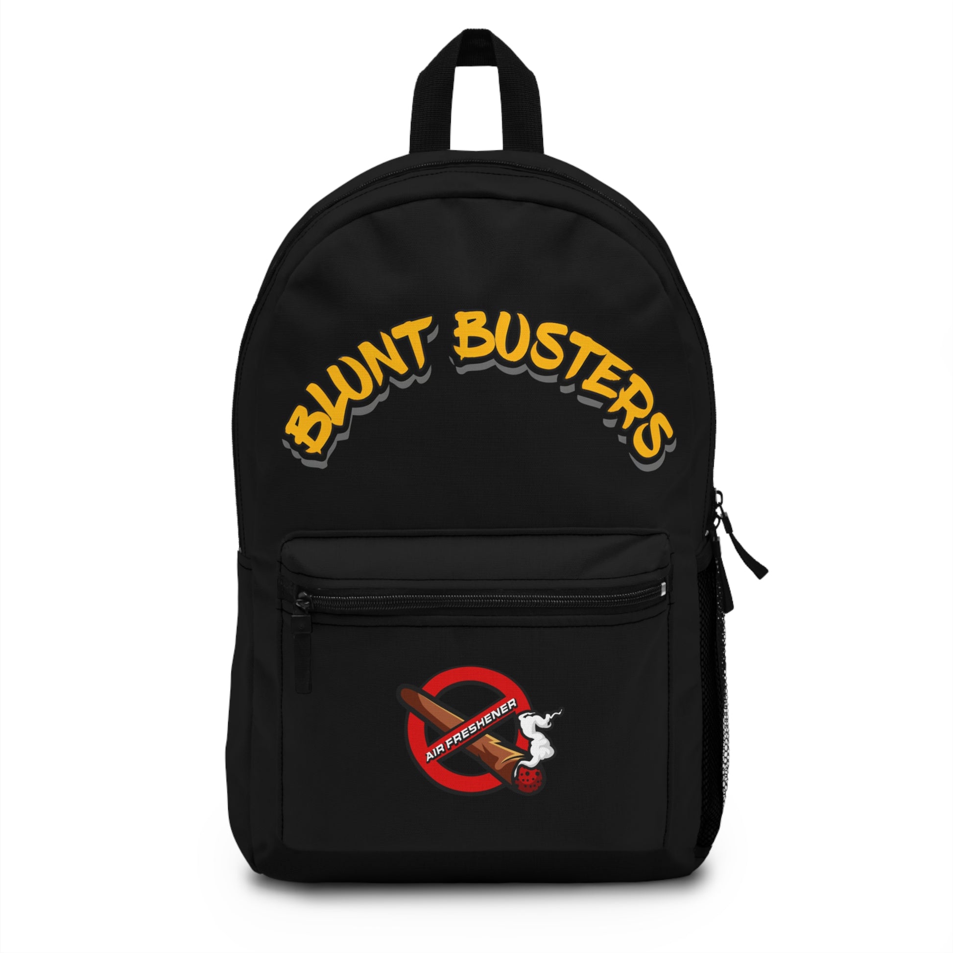 "Blunt Busters backpack with funky urban style, perfect for students, festivals, and daily use.