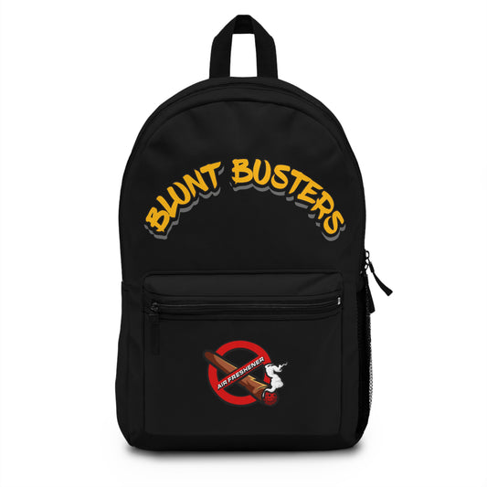 "Blunt Busters backpack with funky urban style, perfect for students, festivals, and daily use.