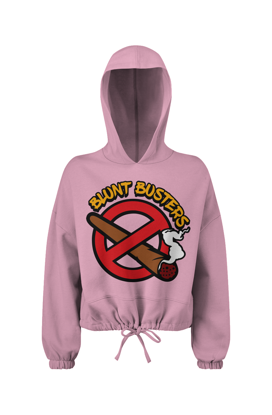 Light Pink Womens Cropped Oversized Hooded Sweatshirts | Bluntbusters 