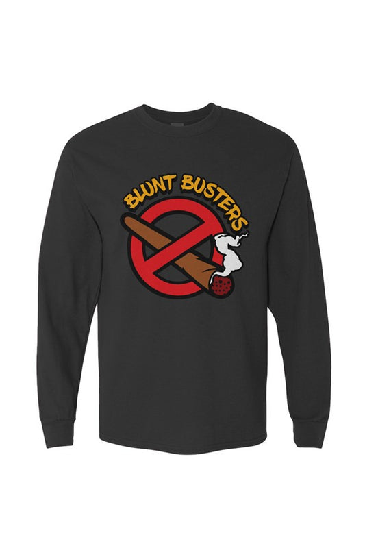 Premium Black Heavy Cotton Long Sleeve Tee | Bluntbusters