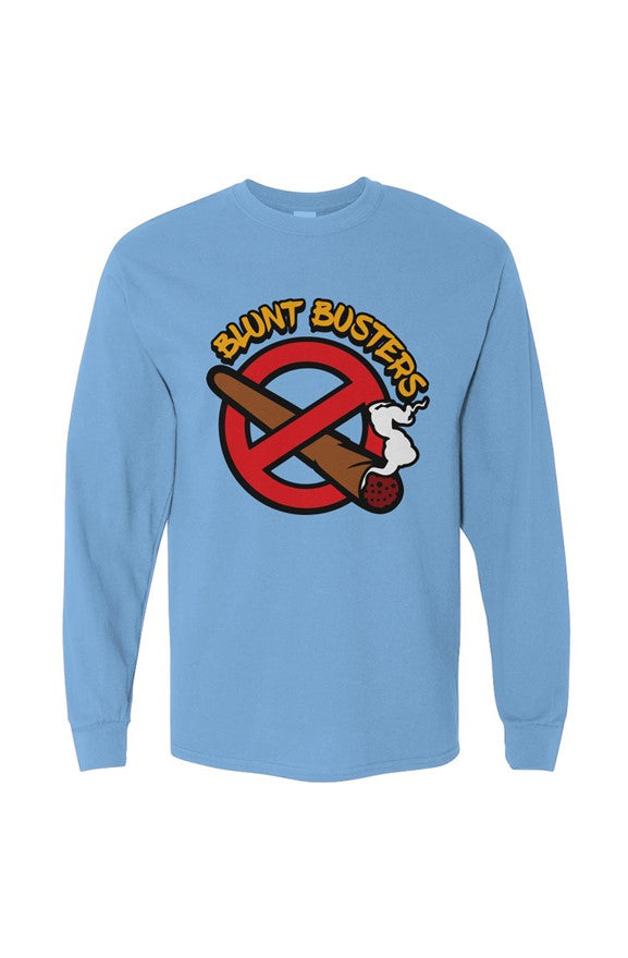 Premium Carolina Blue Heavy Cotton Long Sleeve Tee | Bluntbusters