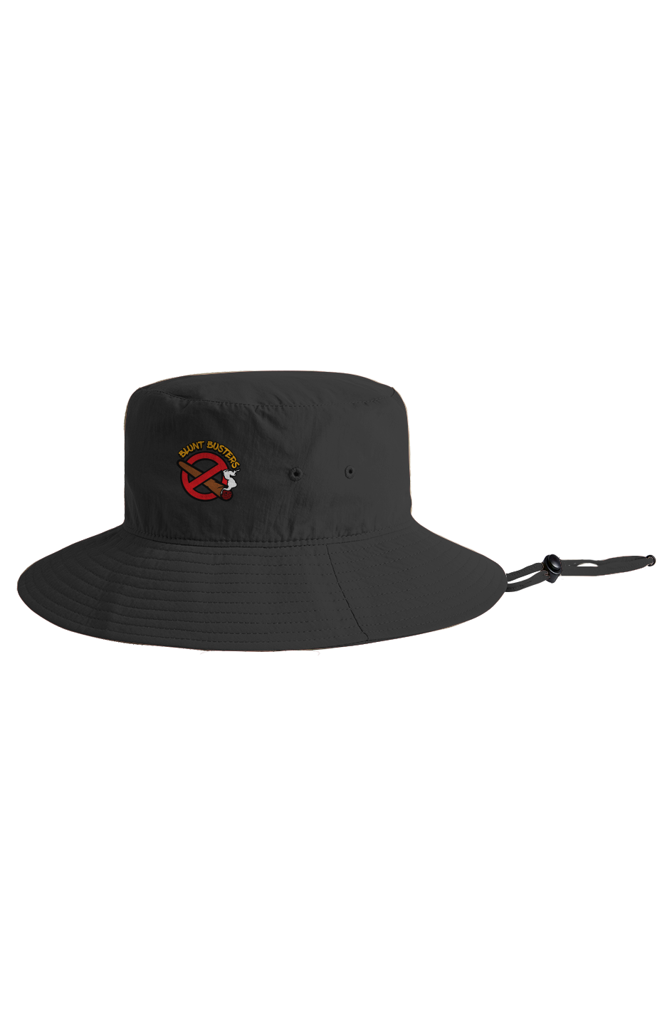 Premium Nylon Wide Brim Bucket Hat Black | Bluntbusters