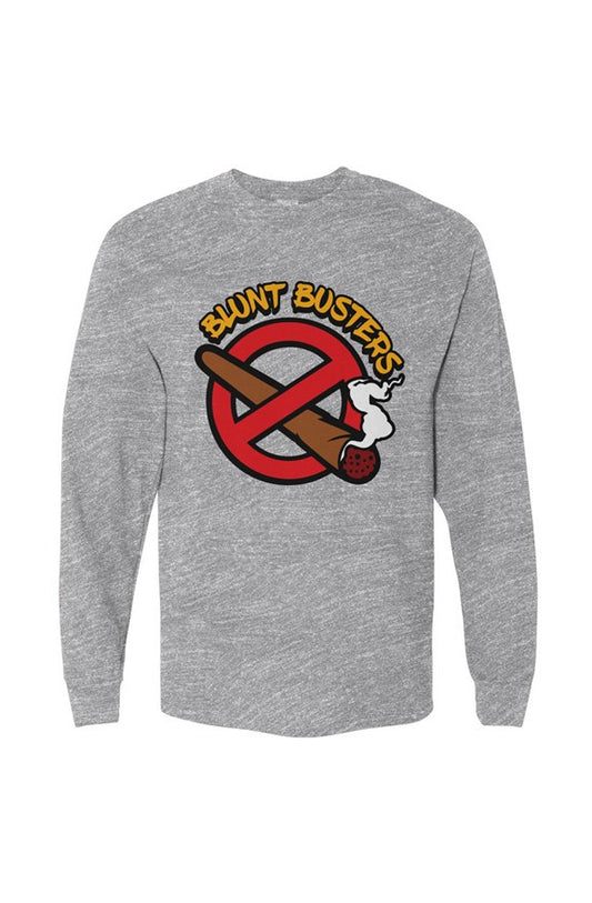 Unisex Sport Grey Heavy Cotton Long Sleeve Tee | Bluntbusters 